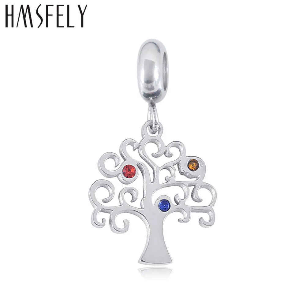 

HMSFELY 316L Stainless Steel Tree of Life Pendant For DIY Bracelet Necklace Jewelry Making Accessories Bracelet Dangles Findings