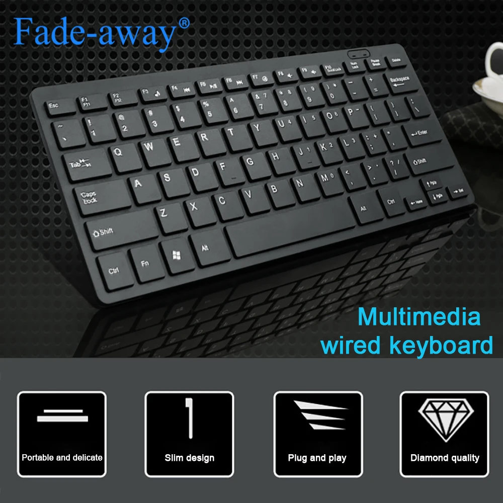 Mini USB Wired Super Slim Keyboard USB 2.0 Multimedia Thin Keyboard 78 Keys Ergonomic Computer Desktop Keyboard For Notebook PC
Mini USB Wired Super Slim Keyboard USB 2.0 Multimedia Thin Keyboard 78 Keys Ergonomic Computer Desktop Keyboard For Notebook PC
