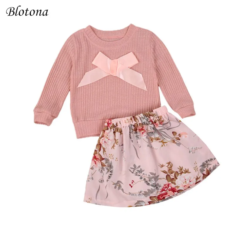 Blotona Newest Kids Girls 2Pcs Set Sweet Bow Solid Color Long Sleeve Top +Flower Pattern Short Skirt Spring Fall Outfits 1-5Y
Blotona Newest Kids Girls 2Pcs Set Sweet Bow Solid Color Long Sleeve Top +Flower Pattern Short Skirt Spring Fall Outfits 1-5Y