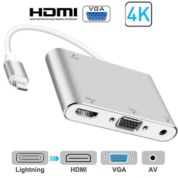 

HDTV OTG Cable For Lighting To VGA HDMI AV Audio Vidio Converter Adapter 8 pin For iPhone X Xs Max XR For iPad Air Mini iPod