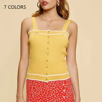 Crop Top Women Knitted Sexy Crop Tops Women 2020 Summer Yellow Short Tanks Camis Strap Sweater Shirt Knit Tank Crop Tops 
Crop Top Women Knitted Sexy Crop Tops Women 2020 Summer Yellow Short Tanks Camis Strap Sweater Shirt Knit Tank Crop Tops