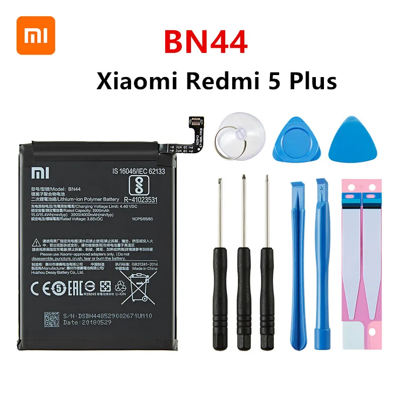Оригинальный аккумулятор для Xiaomi BN44 100% мАч сменные батареи и инструменты