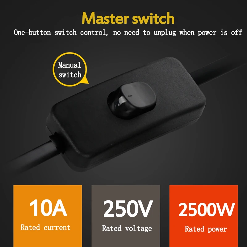 Generic Plug Female Power Cord Switch Power US/JP/CN Pin Adapter 250W 2