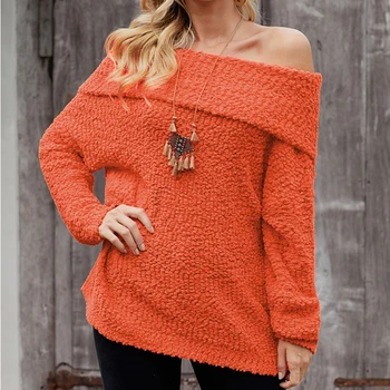 2019 Off Shoulder Comfy Sweater Women Pink Orange Gray Trendy Long Sleeves Fall Casual Fashion Charm Temperament Sweater 
2019 Off Shoulder Comfy Sweater Women Pink Orange Gray Trendy Long Sleeves Fall Casual Fashion Charm Temperament Sweater