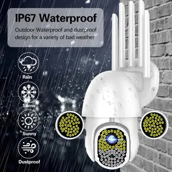 172 LEDs 1080P PTZ Wifi IP Camera Outdoor 4X Digital Zoom AI Detect Wireless Camera Audio 2MP Security CCTV Surveillance Camera
172 LEDs 1080P PTZ Wifi IP Camera Outdoor 4X Digital Zoom AI Detect Wireless Camera Audio 2MP Security CCTV Surveillance Camera