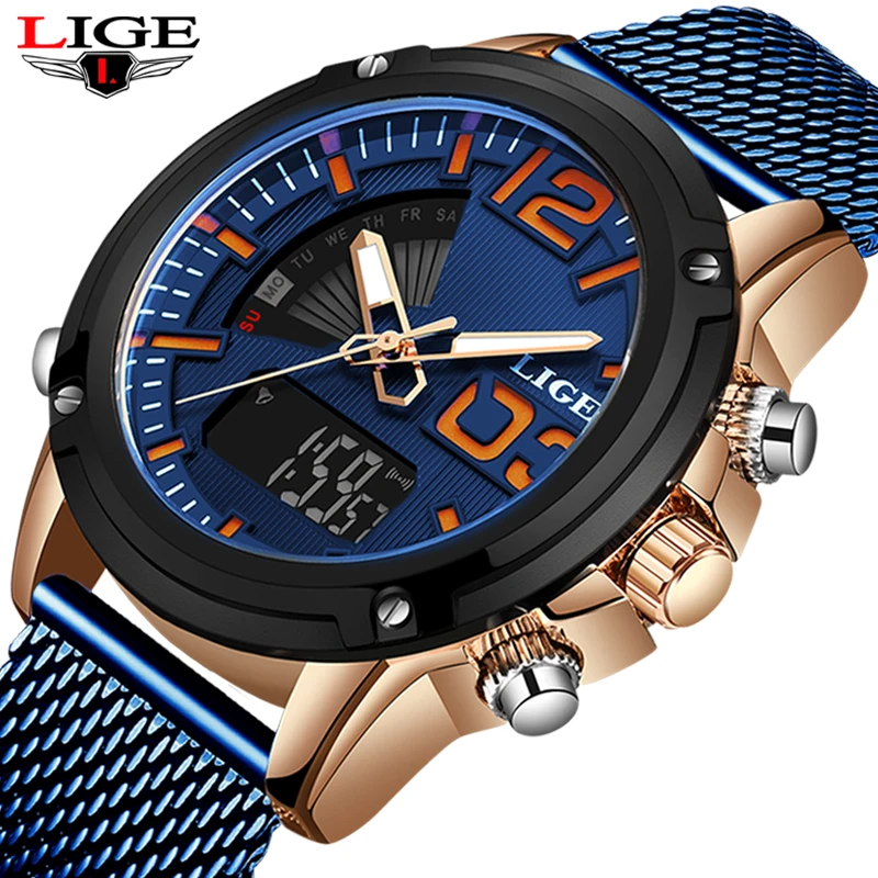 Top Luxury Brand LIGE Military Quartz Mens Watches LED Date Analog Digital Watch Man Casual Sport Clock Relogio Masculino+Box
Top Luxury Brand LIGE Military Quartz Mens Watches LED Date Analog Digital Watch Man Casual Sport Clock Relogio Masculino+Box