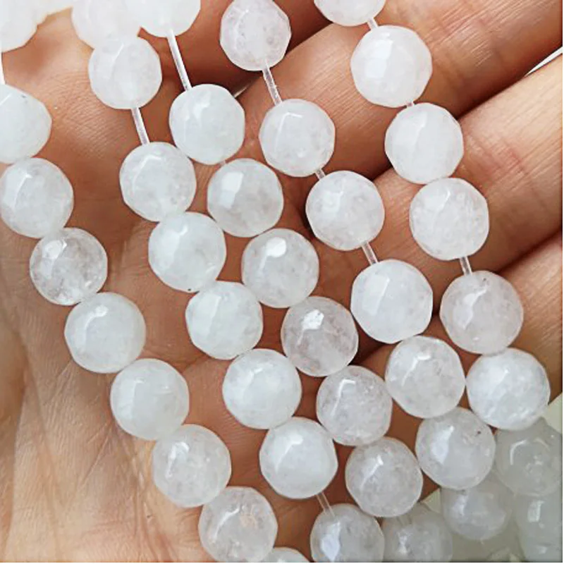 FLTMRH Factory price Natural Stone Faceted White Jadee Loose Beads 4 6 8 10 12MM Pick Size for Jewelry Making
FLTMRH Factory price Natural Stone Faceted White Jadee Loose Beads 4 6 8 10 12MM Pick Size for Jewelry Making
