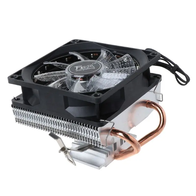 CPU Cooler 2 Copper Heat Pipes 4Pin CPU Cooling Fan with 5 Colors Light for LGA 1151/1155/1156/AM2+/AM3+/AM4 95AD
CPU Cooler 2 Copper Heat Pipes 4Pin CPU Cooling Fan with 5 Colors Light for LGA 1151/1155/1156/AM2+/AM3+/AM4 95AD