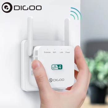 DIGOO R611 300Mbps 2.4GHz WiFi Range Extender EU/US/UK Wall Plug Repeat Wireless Signal Booster Dual Antenna with Ethernet Port
DIGOO R611 300Mbps 2.4GHz WiFi Range Extender EU/US/UK Wall Plug Repeat Wireless Signal Booster Dual Antenna with Ethernet Port