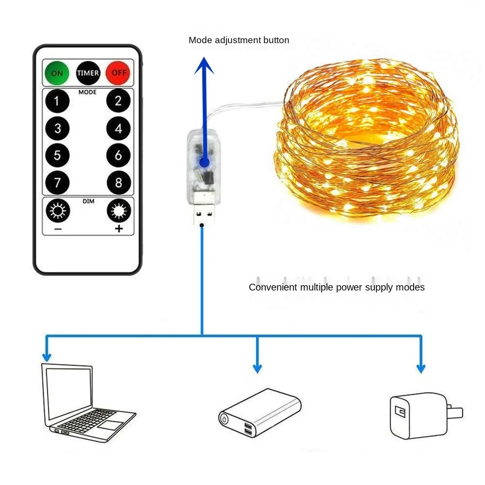 Fairy Lights Led Garland String Lights Remote Control USB String Lights Timer Twinkle String Lights Outdoor Christmas Decoration
Fairy Lights Led Garland String Lights Remote Control USB String Lights Timer Twinkle String Lights Outdoor Christmas Decoration