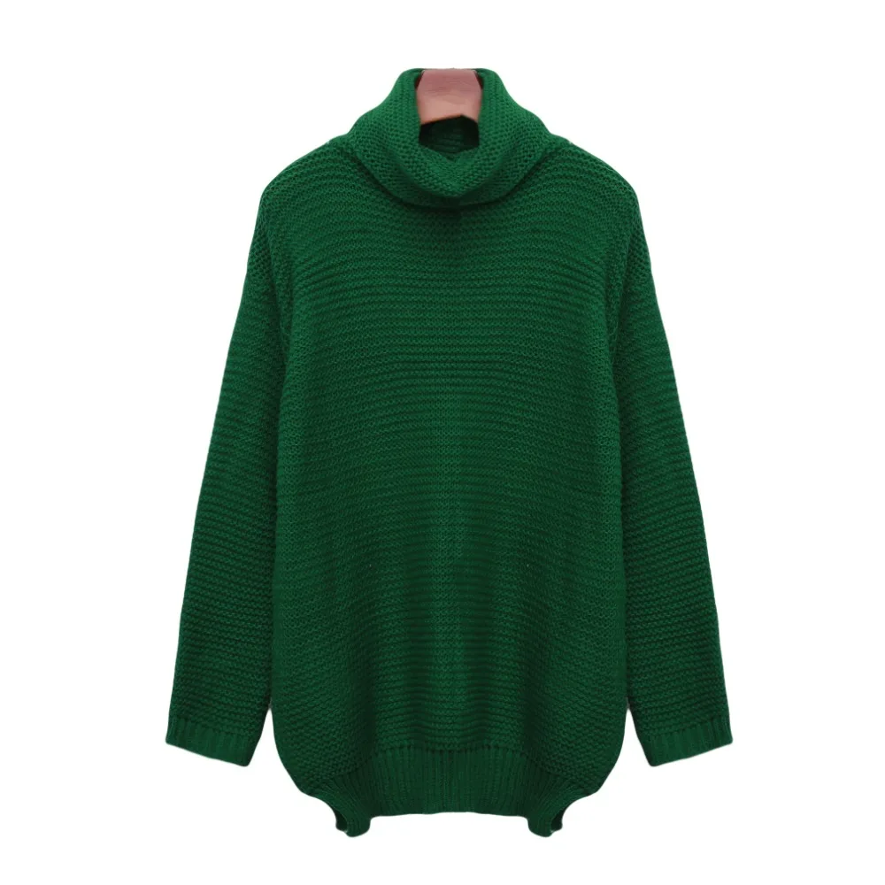 Осенне-зимний свитер с высоким воротником толстый теплый трикотажный пуловер