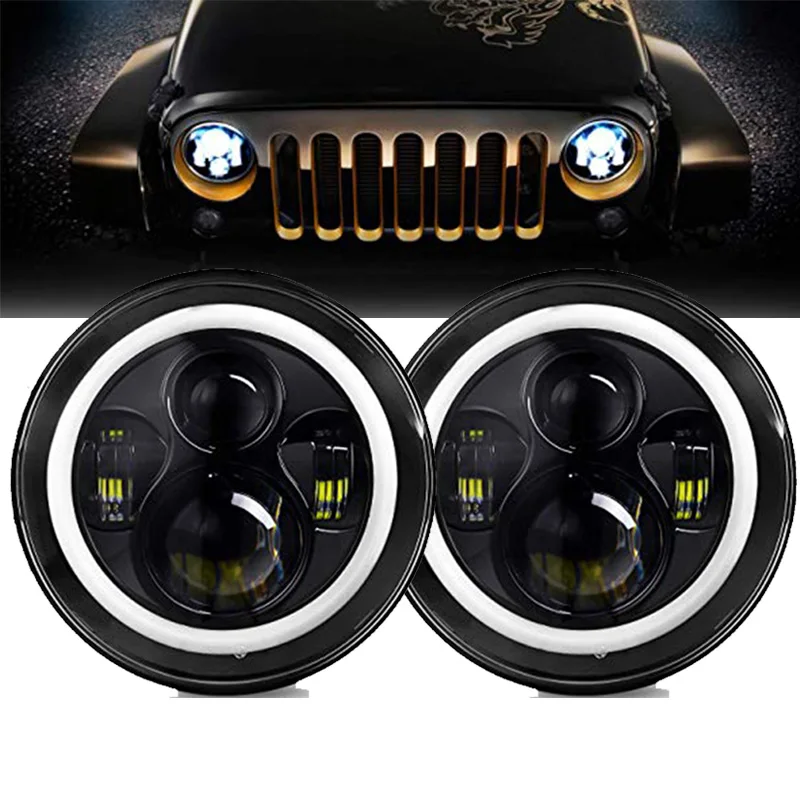 7inch Round LED Headlight DRL Halo Angle Eyes Led Headlamp 12V High Low Beam for Jeep Wrangler TJ JK LJ DOT Approved
7inch Round LED Headlight DRL Halo Angle Eyes Led Headlamp 12V High Low Beam for Jeep Wrangler TJ JK LJ DOT Approved