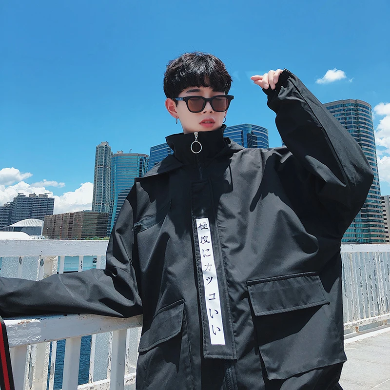 2019 autumn School Long Wind Jacket Work Clothes Even Hat Men Easy Lovers Student hip hop windbreaker Japan Style Black Purple
2019 autumn School Long Wind Jacket Work Clothes Even Hat Men Easy Lovers Student hip hop windbreaker Japan Style Black Purple