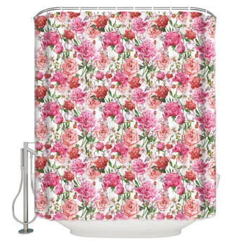 Pink Flowers Peony Rose Shower Curtain Waterproof Bathroom Curtain Polyester Bath Curtain Home Decor 12 Hooks
Pink Flowers Peony Rose Shower Curtain Waterproof Bathroom Curtain Polyester Bath Curtain Home Decor 12 Hooks