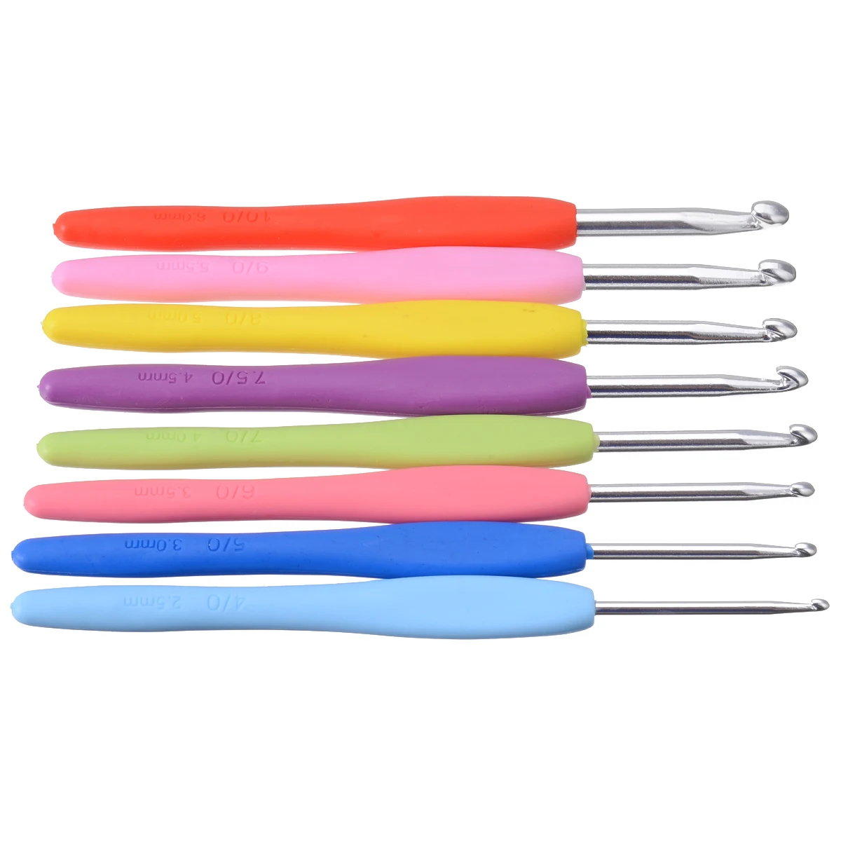 8 PCS Sweater Sewing Needles Aluminum Crochet Hook Knitting Needles with Colorful Soft Handle Kit 2.5/3/3.5/4/4.5/5/5.5/6 mm