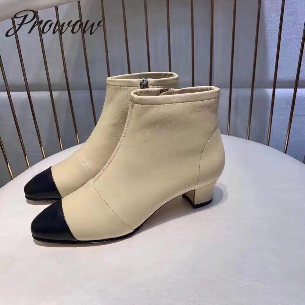 Prowow New Genuine Leather Soft Leather Round Toe Ankle Boots Zip Side Low Heel Autumn Winter Boots Shoes Women Luxury Brand
Prowow New Genuine Leather Soft Leather Round Toe Ankle Boots Zip Side Low Heel Autumn Winter Boots Shoes Women Luxury Brand