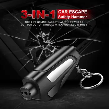 3 In 1 Car Safety Hammer ABS Life Saving Key Chain Portable Convenient Car Window Breaker Emergency Escape Rescue Tool Device
3 In 1 Car Safety Hammer ABS Life Saving Key Chain Portable Convenient Car Window Breaker Emergency Escape Rescue Tool Device