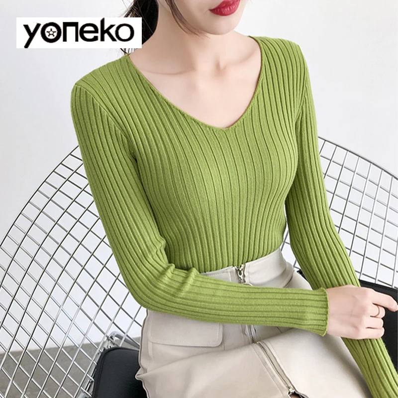 Yoneko Spring Soft Sweater Women Jumper V Neck Slim Elasticity Knitted Pullover Female Long Sleeve Autumn Basic Knitwear Tops
Yoneko Spring Soft Sweater Women Jumper V Neck Slim Elasticity Knitted Pullover Female Long Sleeve Autumn Basic Knitwear Tops