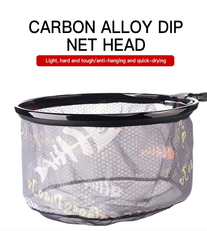 Fishing Folding Net Titanium Alloy Brail Head Round Small Mesh Fishing Hand Landing Net Fishing Accessories Gear X247G Fishing Net
