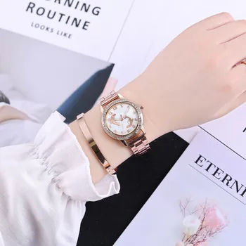 Fashion Dolphin Pattern Watch For Women Stainless Steel Strap Watches Analog Quartz Wrist Watch Rose Gold Bracelet Clock Silver
Fashion Dolphin Pattern Watch For Women Stainless Steel Strap Watches Analog Quartz Wrist Watch Rose Gold Bracelet Clock Silver