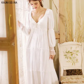 Princess Nightdress Women Lace Long sleeve Nightgown Elegant Sleepwear Autumn Winter Nightdress White Long Lingerie Plus Size
Princess Nightdress Women Lace Long sleeve Nightgown Elegant Sleepwear Autumn Winter Nightdress White Long Lingerie Plus Size