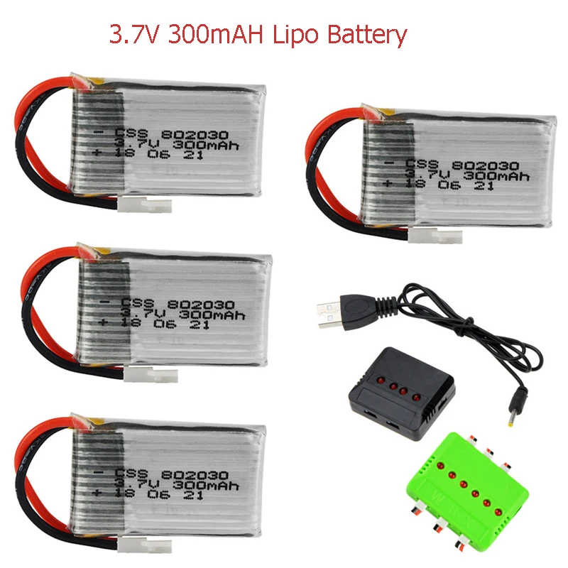 3.7V 300mAH Lipo Battery With 6-in-1 4-in-1 Charger set For Udi U816 U830 F180 E55 FQ777 FQ17W Syma X11C FY530 RC Drone Battery
3.7V 300mAH Lipo Battery With 6-in-1 4-in-1 Charger set For Udi U816 U830 F180 E55 FQ777 FQ17W Syma X11C FY530 RC Drone Battery