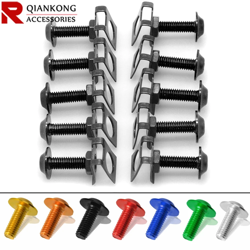 FOR YAMAHA FZ6 R1 R3 R6 TMAX 530 10PCS/Set M6 universally Aluminium Motorcycle Fairing Body Bolts Kit Fastener Clips Screw Nuts
FOR YAMAHA FZ6 R1 R3 R6 TMAX 530 10PCS/Set M6 universally Aluminium Motorcycle Fairing Body Bolts Kit Fastener Clips Screw Nuts