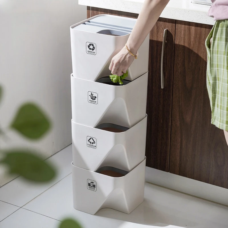 Kitchen Trash Can Stacked Sorting Trash Bin Recycling Bin Household Dry and Wet Separation Waste Bin Rubbish Bin for Bathroom
Kitchen Trash Can Stacked Sorting Trash Bin Recycling Bin Household Dry and Wet Separation Waste Bin Rubbish Bin for Bathroom
