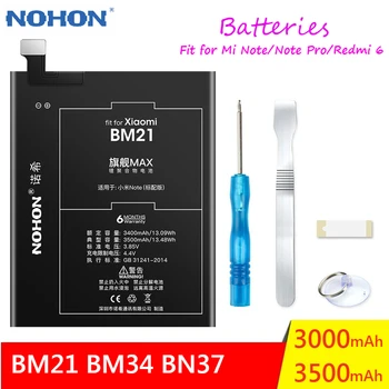NOHON Original Battery For Xiaomi Mi Note Pro Redmi 6 Replacement Battery BM21 BM34 BN37 High Capacity Mobile Phone Bateria 
NOHON Original Battery For Xiaomi Mi Note Pro Redmi 6 Replacement Battery BM21 BM34 BN37 High Capacity Mobile Phone Bateria