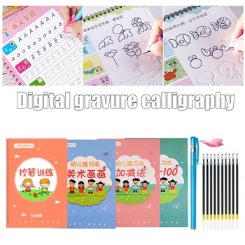 Magic Calligraphy That Can Be Reused English Handwriting Copybook Set Preschool Kindergarten Practice Calligraphy VJ-Dro 
Magic Calligraphy That Can Be Reused English Handwriting Copybook Set Preschool Kindergarten Practice Calligraphy VJ-Dro