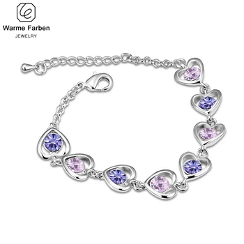 Embellished with Crystal from Swarovski Women Bracelet Heart Crystal Link Chain Bracelet Fashion Jewelry Bracelets Pulseras Gift
Embellished with Crystal from Swarovski Women Bracelet Heart Crystal Link Chain Bracelet Fashion Jewelry Bracelets Pulseras Gift