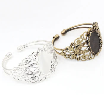 High Quality 18x25mm Bronze and Silver Plated Brushed metal Bangle Base Bracelet Blank Tray Bezel Setting Cabochon Cameo
High Quality 18x25mm Bronze and Silver Plated Brushed metal Bangle Base Bracelet Blank Tray Bezel Setting Cabochon Cameo