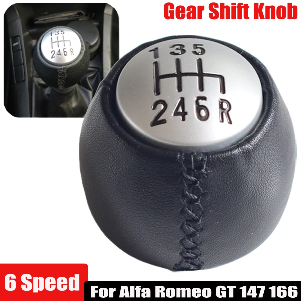 Manual 6 Speed Car Real Leather Gear Shift Knob Lever Shifter HandBall Fit For Alfa Romeo GT 147 166 Car Accessories
Manual 6 Speed Car Real Leather Gear Shift Knob Lever Shifter HandBall Fit For Alfa Romeo GT 147 166 Car Accessories