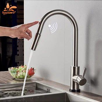 Sensor Kitchen Faucets Stainless Steel Pull Down Sprayer Deck Mount Touch Control Water Sink Taps Smart Kitchen Faucet
Sensor Kitchen Faucets Stainless Steel Pull Down Sprayer Deck Mount Touch Control Water Sink Taps Smart Kitchen Faucet