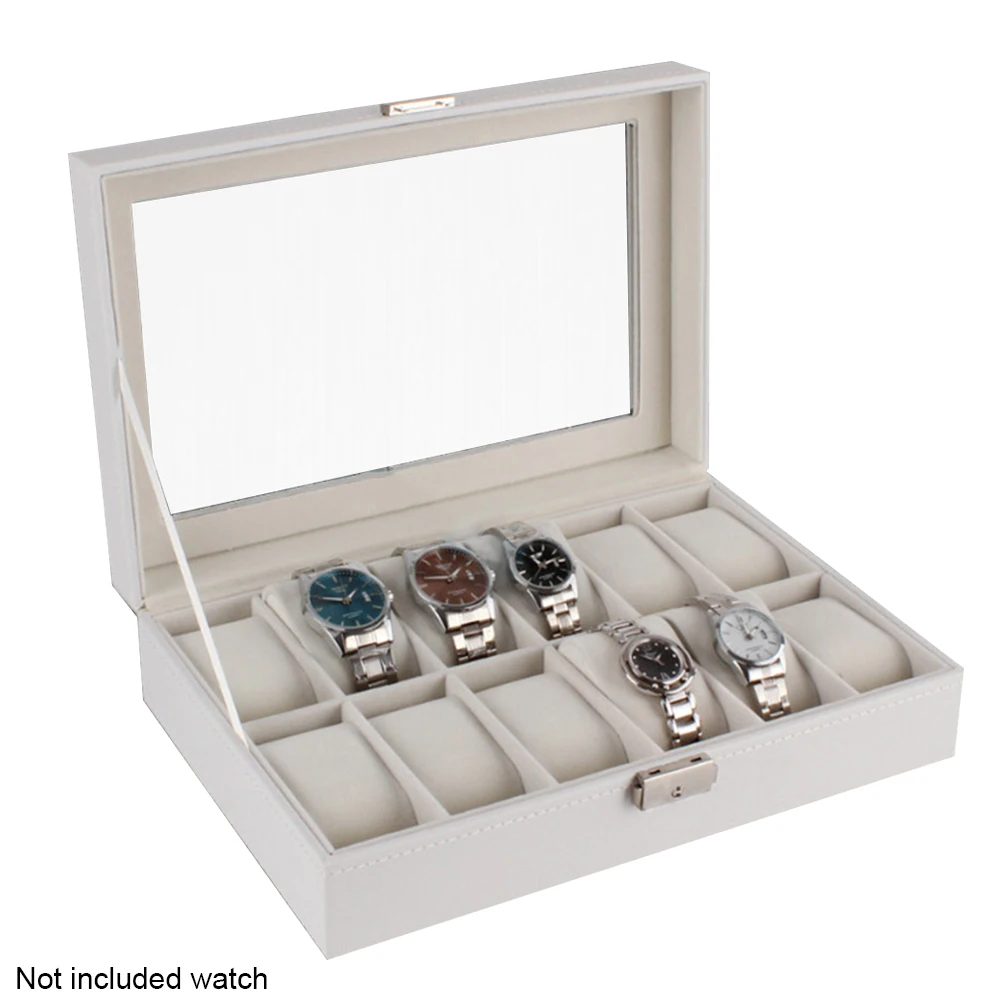 Luxury Display Large Organizer Wooden 12 Slots Dustproof Home Watch Box Durable Storage Gifts White Case
Luxury Display Large Organizer Wooden 12 Slots Dustproof Home Watch Box Durable Storage Gifts White Case