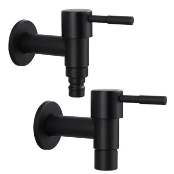 Stainless Steel Faucet Black Wall Mounted Washing Machine Tap Bath Toilet Mop Pool Water Taps for Outdoor Garden Bathroom 
Stainless Steel Faucet Black Wall Mounted Washing Machine Tap Bath Toilet Mop Pool Water Taps for Outdoor Garden Bathroom