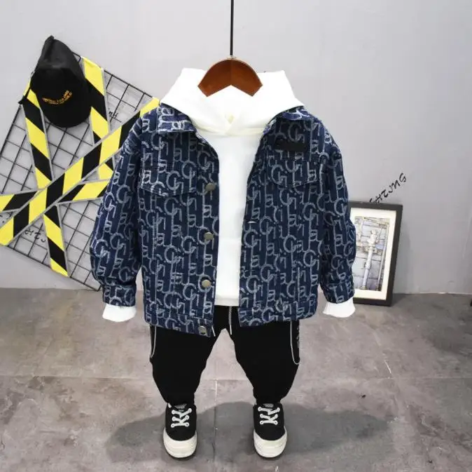 Children's Clothing Outfit Baby Clothes For Boys Denim Jacket Top+Hoodie+ Pants 3-Piece Set Spring Autumn Sweater Suit 2-7Year
Children's Clothing Outfit Baby Clothes For Boys Denim Jacket Top+Hoodie+ Pants 3-Piece Set Spring Autumn Sweater Suit 2-7Year