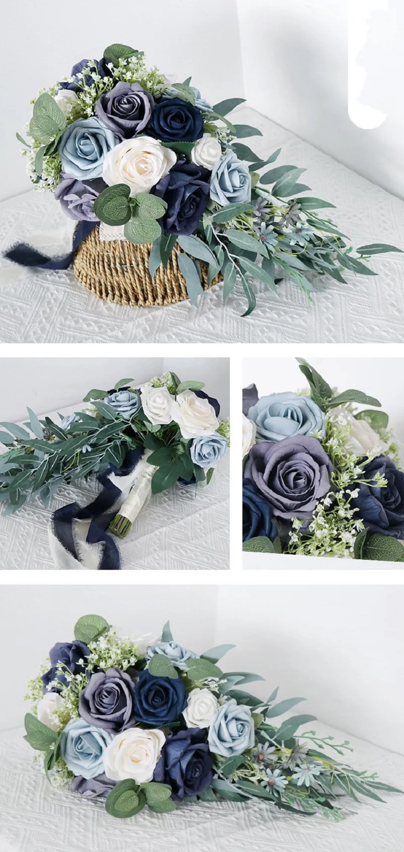 Generic Waterfall Artificial Natural Rose Wedding Flowers Bridal