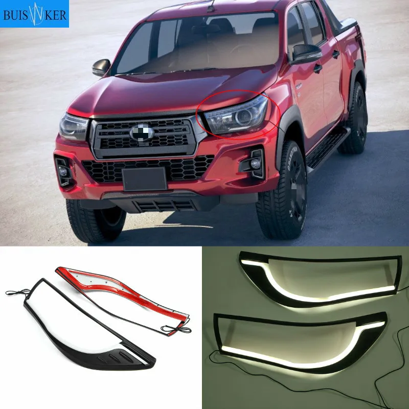 2 шт. светодиодные дневные ходовые огни DRL, накладные фары для Toyota Hilux Revo 2015 2016 2017 2018
2 шт. светодиодные дневные ходовые огни DRL, накладные фары для Toyota Hilux Revo 2015 2016 2017 2018