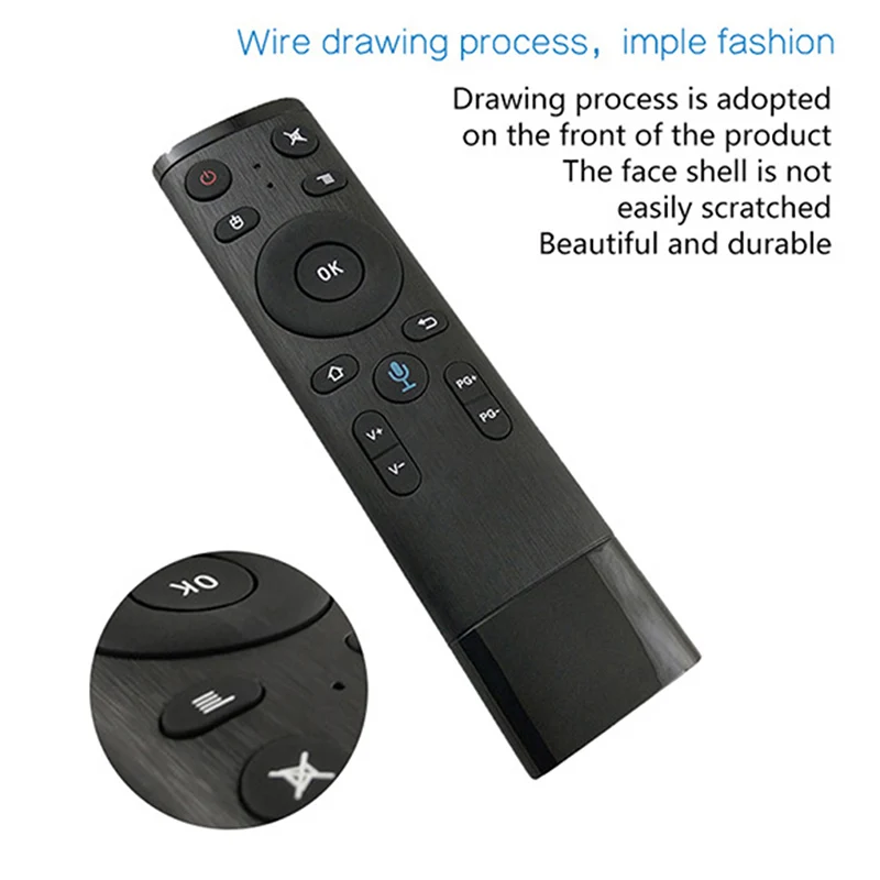 Bluetooth/2.4GHz WIFI Voice Remote Control Air Mouse with USB Receiver for Smart TV Android Box IPTV LFX-ING
Bluetooth/2.4GHz WIFI Voice Remote Control Air Mouse with USB Receiver for Smart TV Android Box IPTV LFX-ING