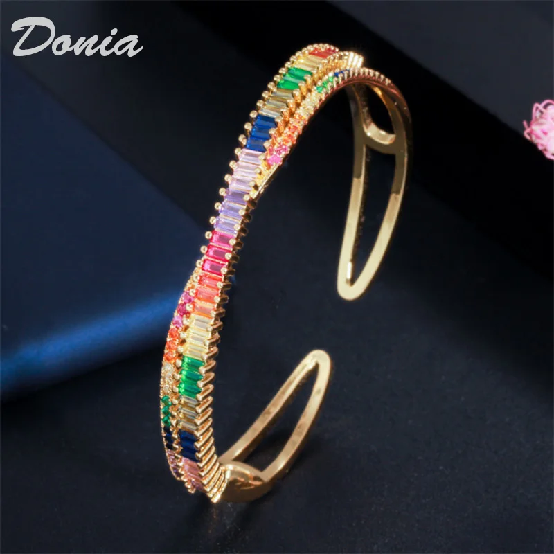 Donia jewelry Europe and the United States creative cross opening jewelry color square AAA zircon bracelet fashion jewelry
Donia jewelry Europe and the United States creative cross opening jewelry color square AAA zircon bracelet fashion jewelry