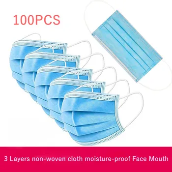 100pcs 3 Layer breathable Mouth Masks Non Woven Disposable dustproof Meltblown cloth Masks elastic Earloops Masks for civil use
100pcs 3 Layer breathable Mouth Masks Non Woven Disposable dustproof Meltblown cloth Masks elastic Earloops Masks for civil use