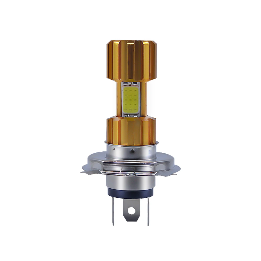 1 шт. Блестящий Золотой мотоцикл led cob головной светильник 12 48V стробоскоп