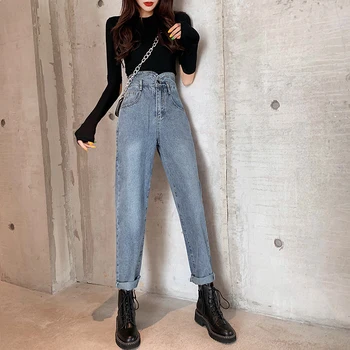 Loose Jean Taile Haute Femme High Waist Vintage Denim Jeans Women 2019 Autumn Winter Korean Womens Jeans 
Loose Jean Taile Haute Femme High Waist Vintage Denim Jeans Women 2019 Autumn Winter Korean Womens Jeans