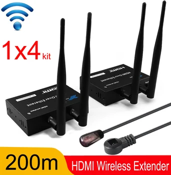 200M Wireless Transfer Hdmi Cable Extender IR Control Transmitter Receiver PC DVD Video To TV 1tx 4rx Kit Like 1x4 Hdmi Splitter
200M Wireless Transfer Hdmi Cable Extender IR Control Transmitter Receiver PC DVD Video To TV 1tx 4rx Kit Like 1x4 Hdmi Splitter