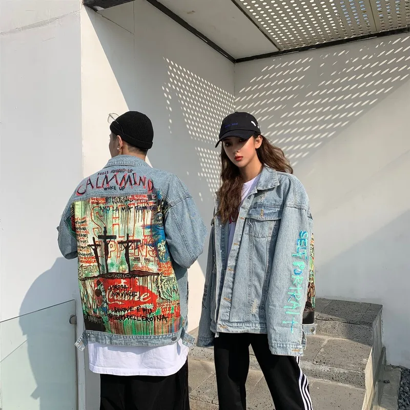 Devil Hand Painted Printing Men Jeans Denim Jacket Cartoon Graffiti Print Loose Coats Vintage Hip Hop Fashion Jacket SA-8 
Devil Hand Painted Printing Men Jeans Denim Jacket Cartoon Graffiti Print Loose Coats Vintage Hip Hop Fashion Jacket SA-8