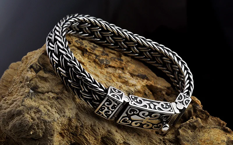 925 Sterling silver Color Men Bracelet Wide 11mm Retro Punk Rock Wire-cable Link Chain Bracelet Thai Silver Jewelry
925 Sterling silver Color Men Bracelet Wide 11mm Retro Punk Rock Wire-cable Link Chain Bracelet Thai Silver Jewelry