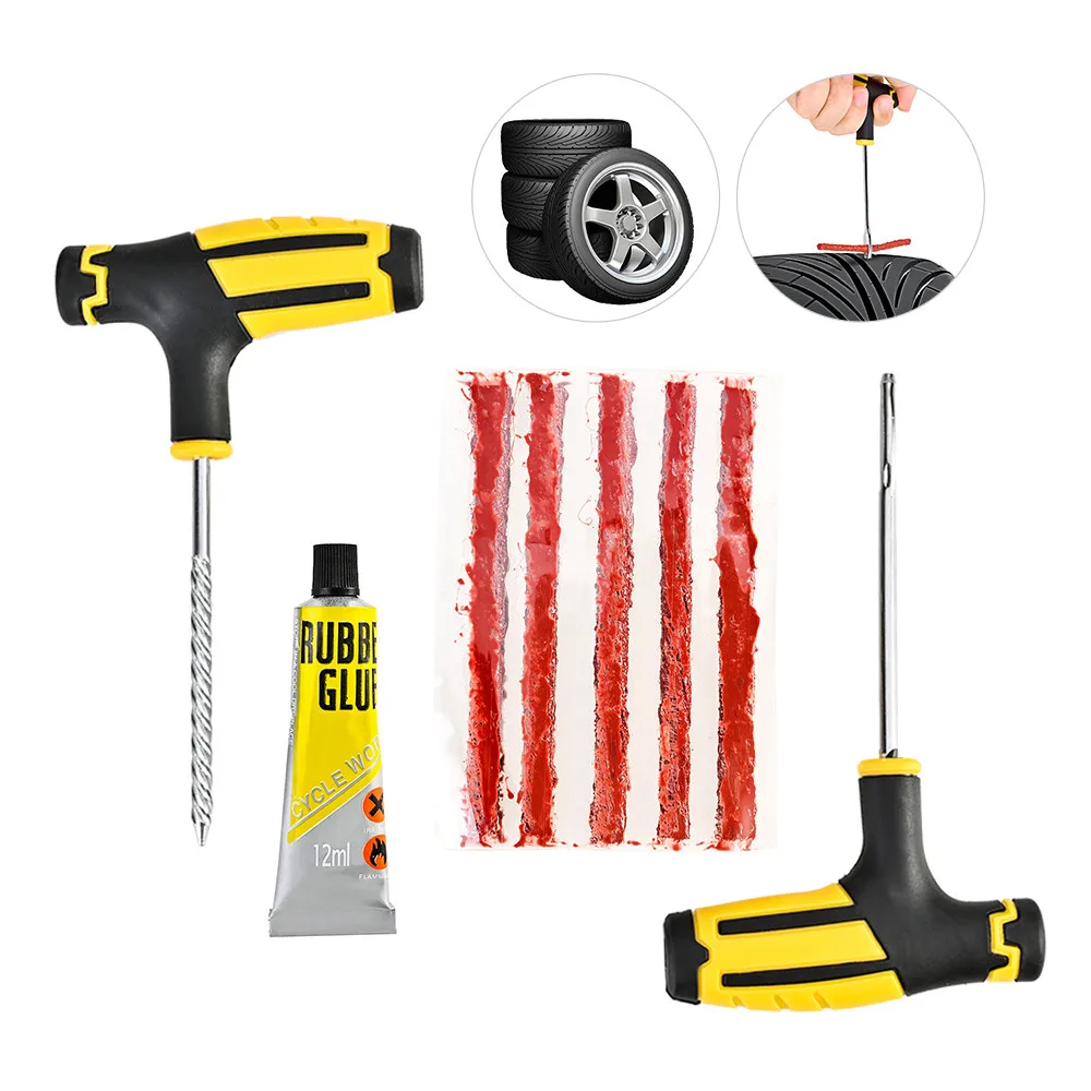 8pcs In 1 Set Car Tire Repair Tools Kit with Rubber Strips Tubeless Tyre Puncture Studding Plug Set for Truck Motorcycle
8pcs In 1 Set Car Tire Repair Tools Kit with Rubber Strips Tubeless Tyre Puncture Studding Plug Set for Truck Motorcycle