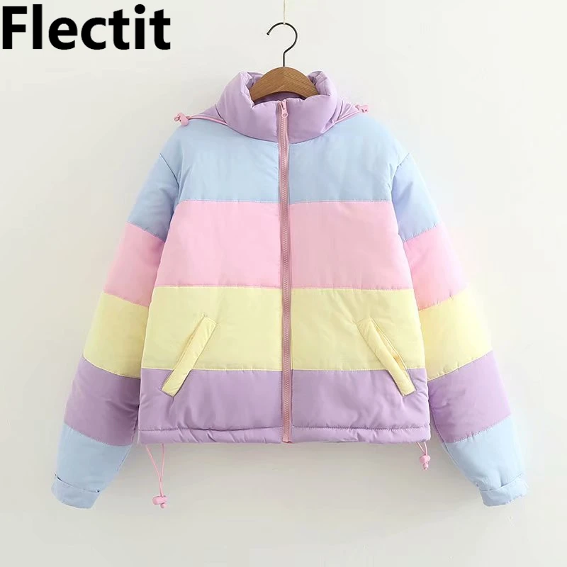 Flectit Lazy Pastel Puffer Jacket With Hood Warm Padded Coat Women Winter Rainbow Bomber Jacket Harajuku *
Flectit Lazy Pastel Puffer Jacket With Hood Warm Padded Coat Women Winter Rainbow Bomber Jacket Harajuku *