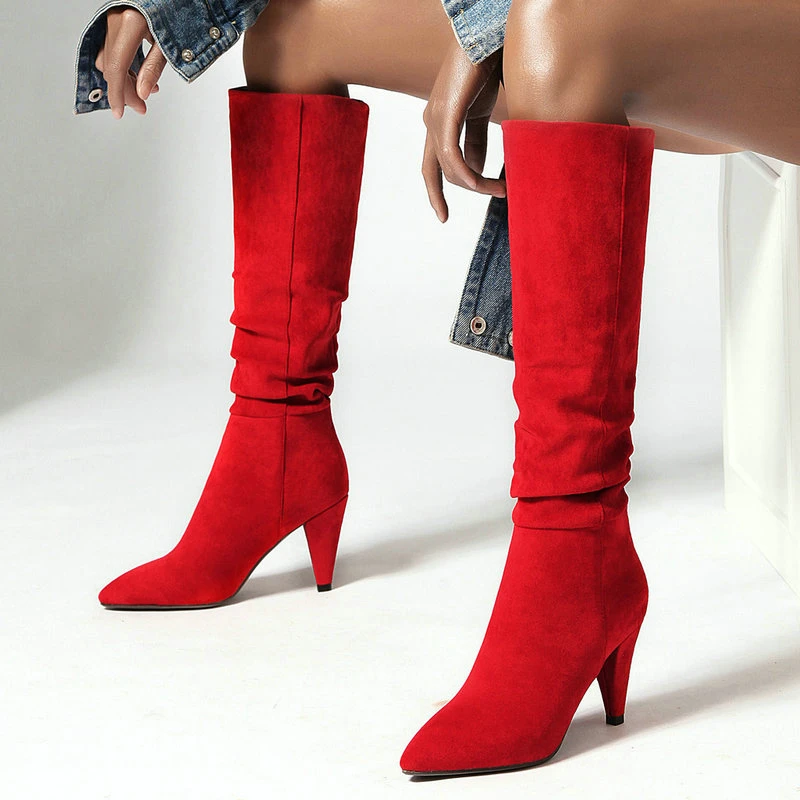 Winter Women Knee High Boots Fashionable Tapered8CM High Heel Pointed Toe Ladies Western Boots with Folds Decoration Women Boots
Winter Women Knee High Boots Fashionable Tapered8CM High Heel Pointed Toe Ladies Western Boots with Folds Decoration Women Boots